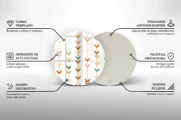Planche à découper en verre Éléments géométriques