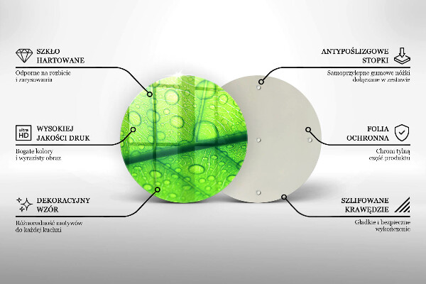 Planche à découper en verre Gros plan d'une feuille
