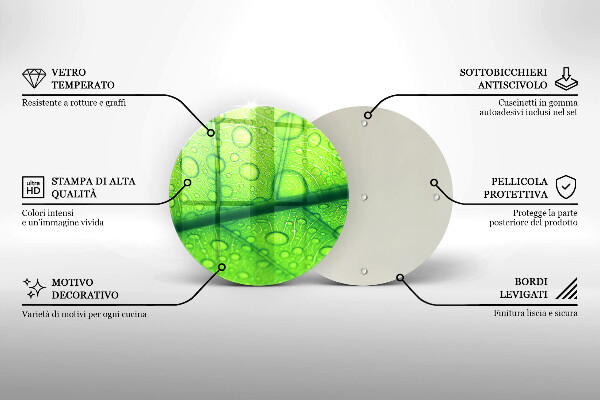 Planche à découper en verre Gros plan d'une feuille
