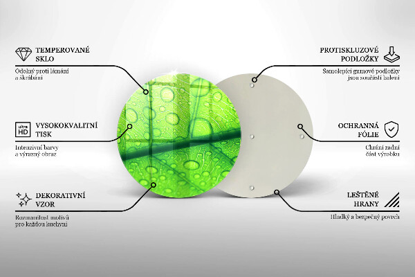 Planche à découper en verre Gros plan d'une feuille