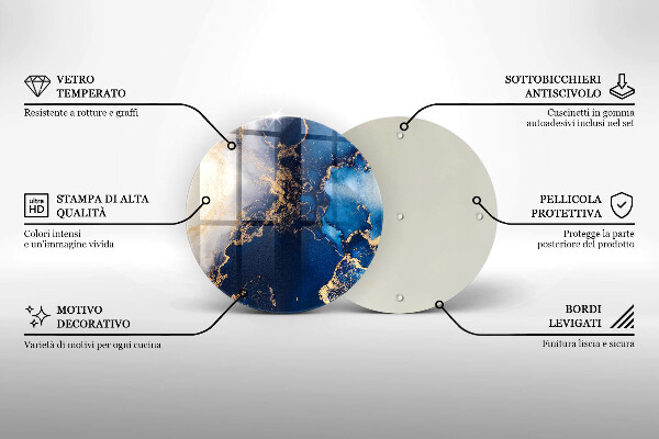 Planche à découper en verre Fond élégant et or