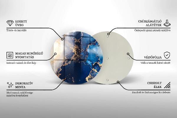 Planche à découper en verre Fond élégant et or