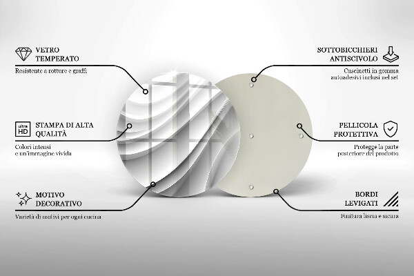 Planche à découper en verre Lignes géométriques