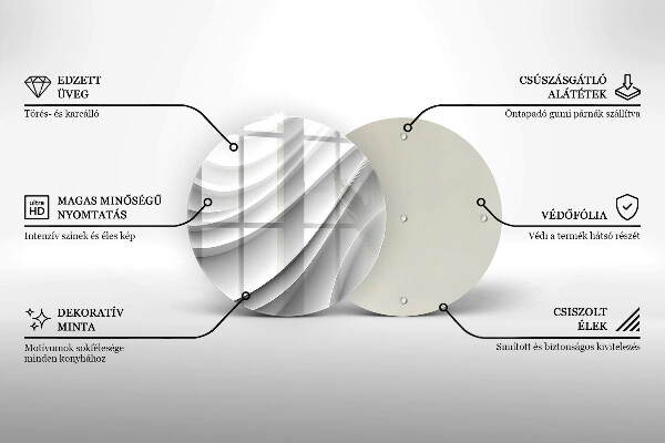 Planche à découper en verre Lignes géométriques