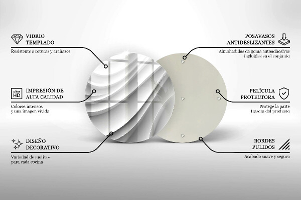 Planche à découper en verre Lignes géométriques
