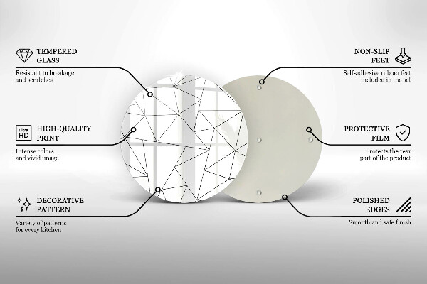 Planche à découper en verre Triangles blancs