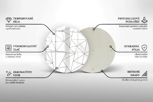 Planche à découper en verre Triangles blancs
