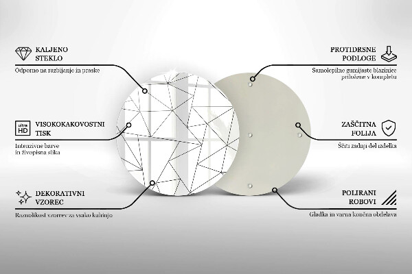 Planche à découper en verre Triangles blancs