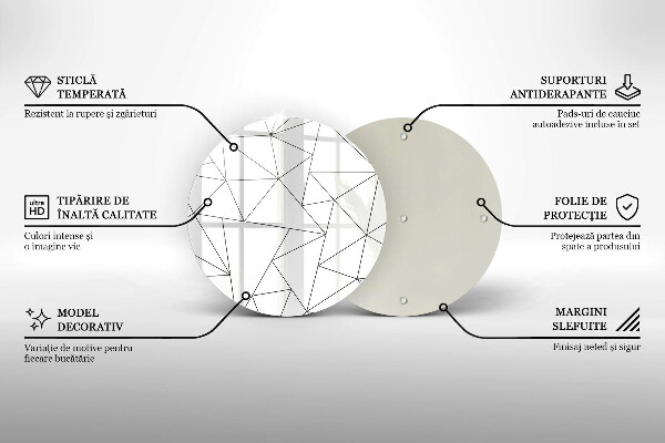 Planche à découper en verre Triangles blancs