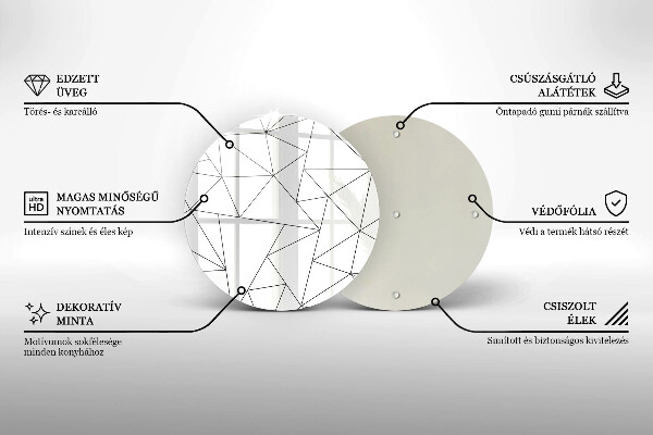 Planche à découper en verre Triangles blancs
