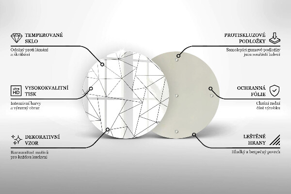 Planche à découper en verre Triangles blancs