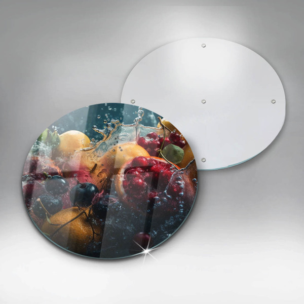 Planche à découper en verre Fruits dans l'eau