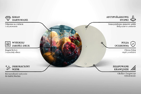 Planche à découper en verre Fruits dans l'eau