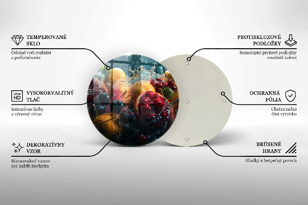 Planche à découper en verre Fruits dans l'eau