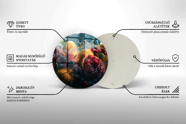 Planche à découper en verre Fruits dans l'eau