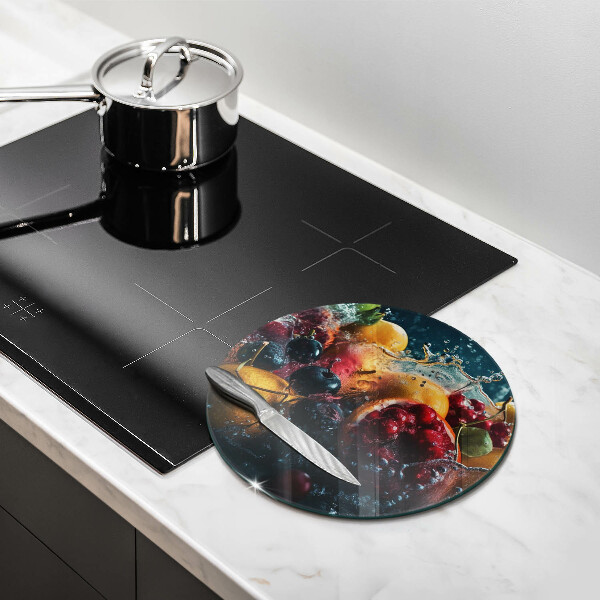 Planche à découper en verre Fruits dans l'eau