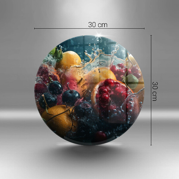 Planche à découper en verre Fruits dans l'eau