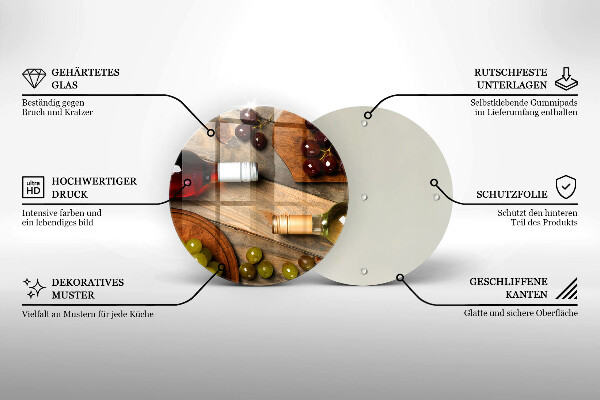 Protection plaque induction Bouteilles de vin et raisins