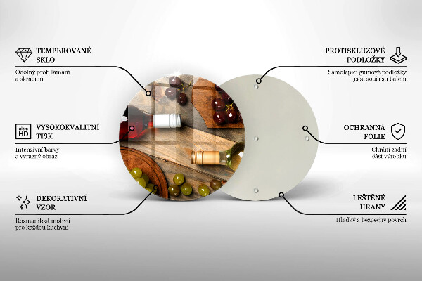 Protection plaque induction Bouteilles de vin et raisins