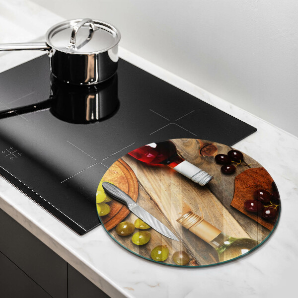 Protection plaque induction Bouteilles de vin et raisins