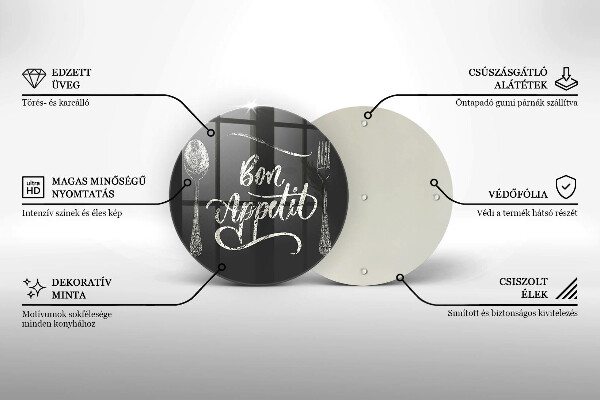 Protection plaque induction Inscription Bon Appetit