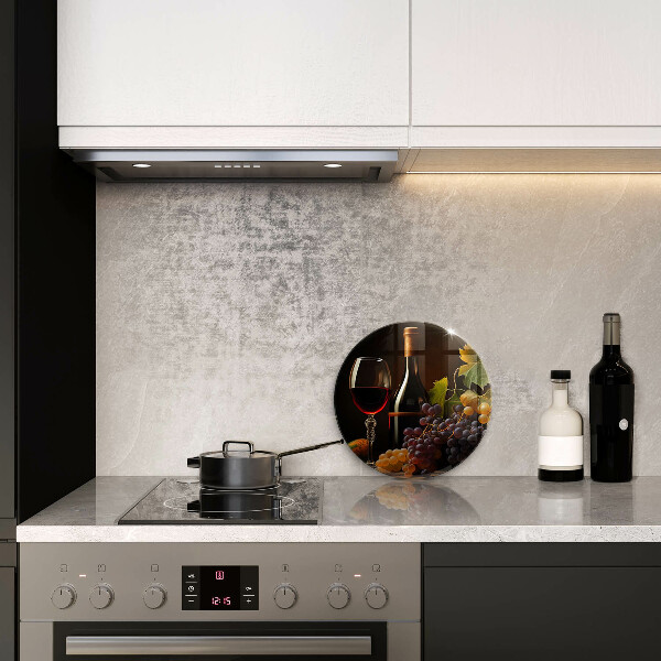 Protection plaque induction Verre de vin et de raisins