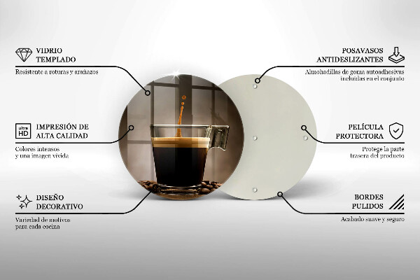 Protection plaque induction Verre et grains de café