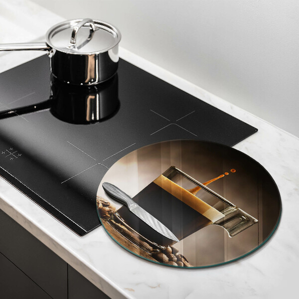 Protection plaque induction Verre et grains de café