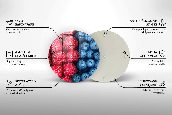 Protection plaque induction Fruits de framboise et de myrtille