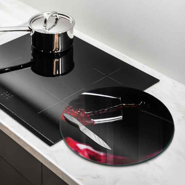 Protection plaque induction Un verre de vin rouge