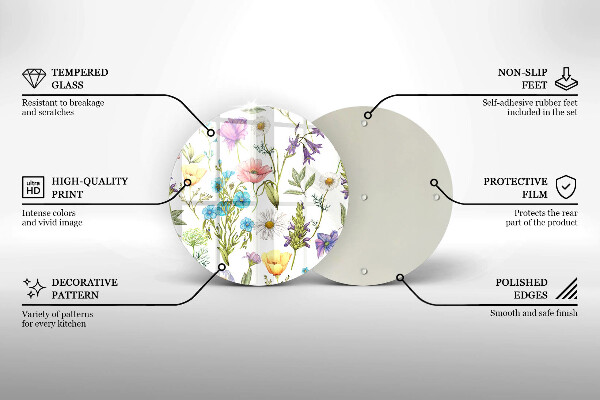 Protection plaque induction Illustration de fleurs