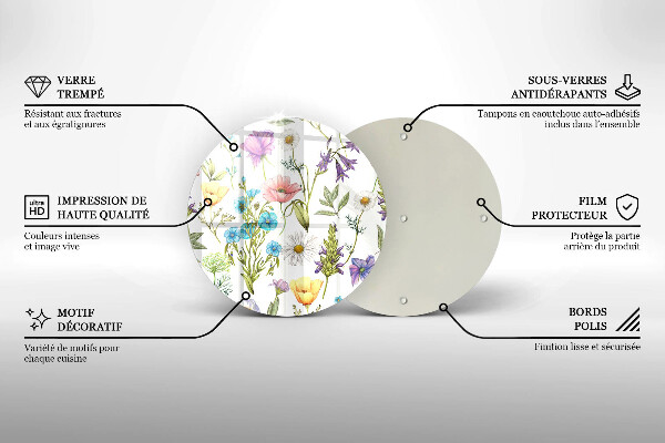 Protection plaque induction Illustration de fleurs