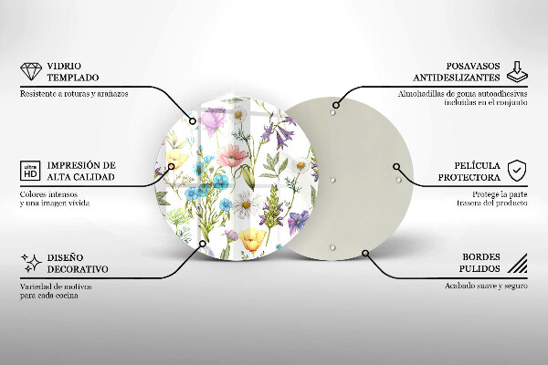 Protection plaque induction Illustration de fleurs