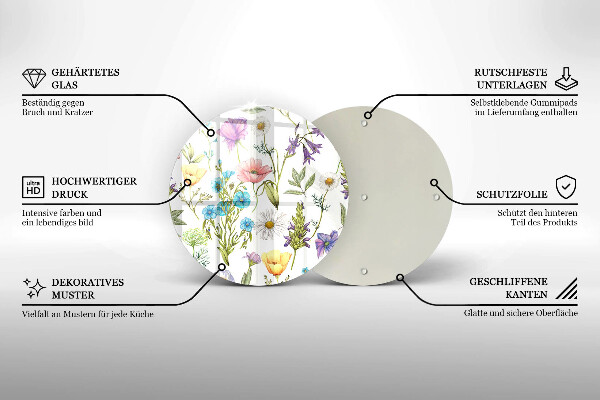 Protection plaque induction Illustration de fleurs