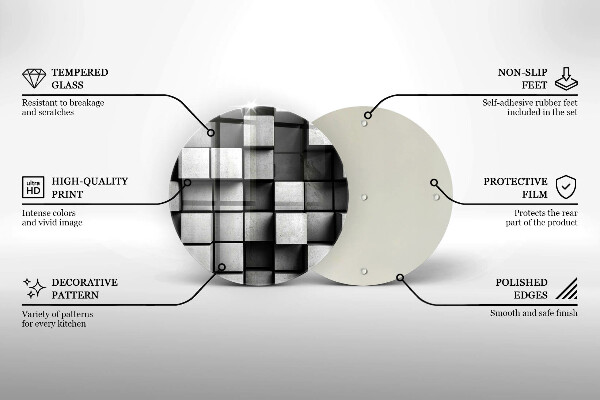 Protection plaque induction Carrés 3D abstraits