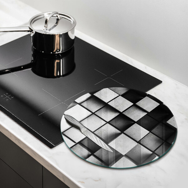 Protection plaque induction Carrés 3D abstraits