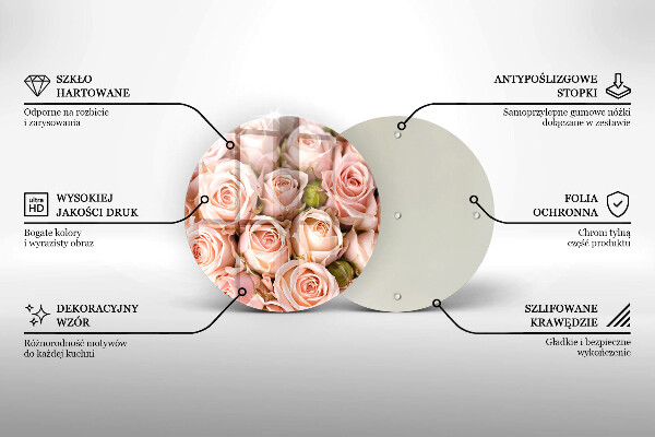 Protection plaque induction Bouquet de roses délicates