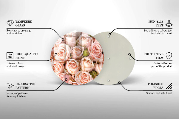 Protection plaque induction Bouquet de roses délicates