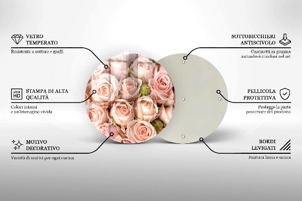 Protection plaque induction Bouquet de roses délicates