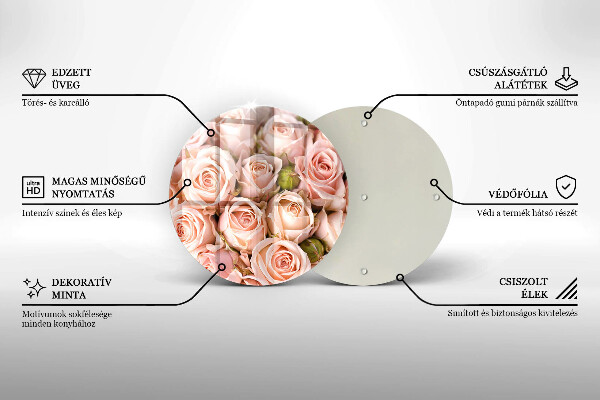 Protection plaque induction Bouquet de roses délicates