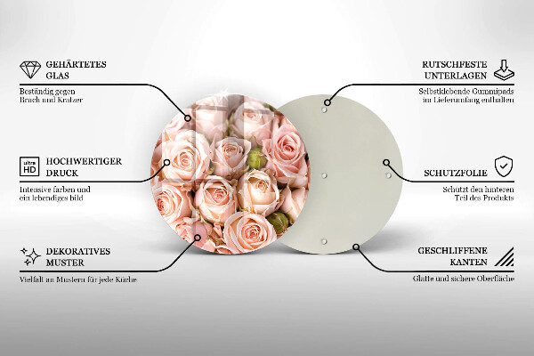 Protection plaque induction Bouquet de roses délicates