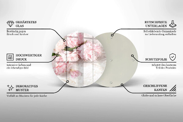 Protection plaque induction Fleurs de roses délicates