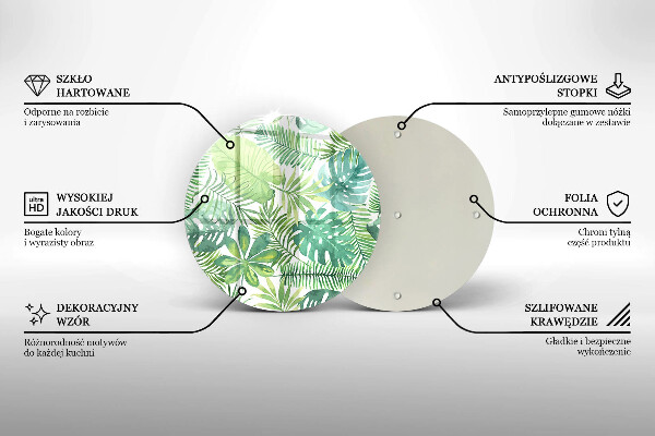 Protection plaque induction Feuilles de boho aquarelle