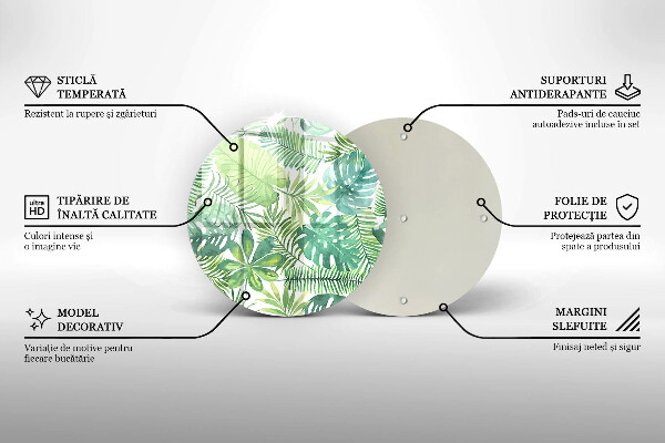 Protection plaque induction Feuilles de boho aquarelle