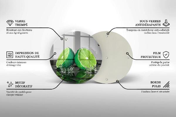 Protection plaque induction Citrons verts juteux et eau