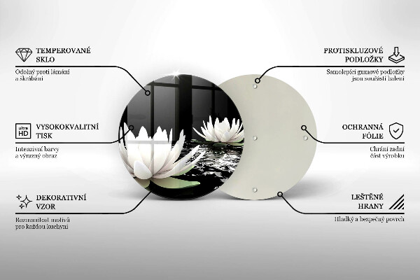 Protection plaque induction Lys blancs sur l'eau