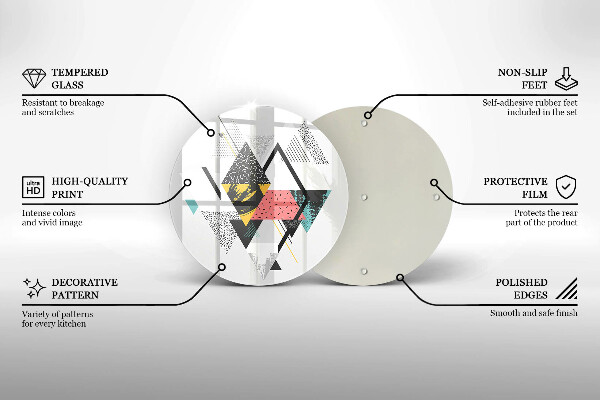 Protection plaque induction Triangles abstraits