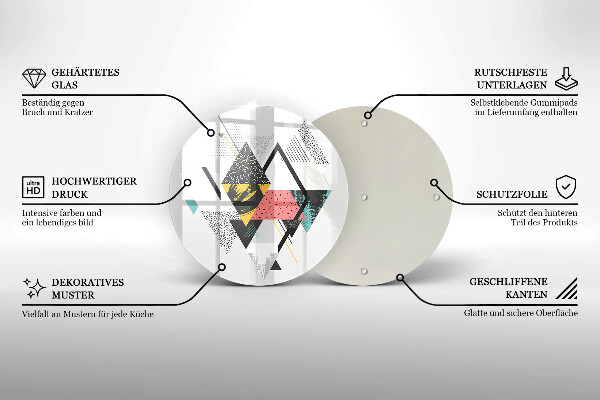 Protection plaque induction Triangles abstraits