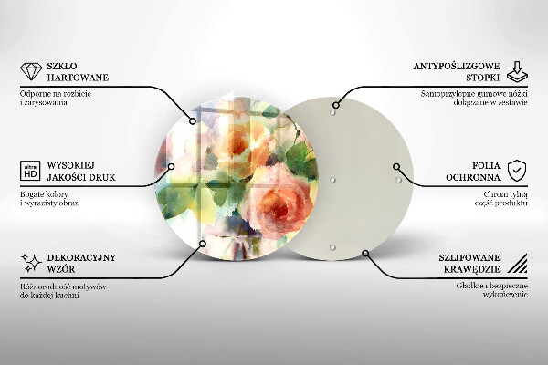 Protection plaque induction Fleurs peintes