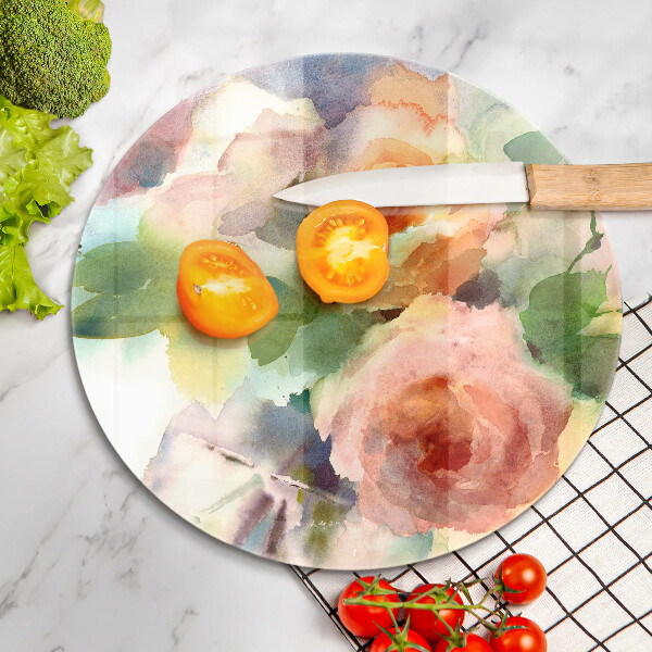 Protection plaque induction Fleurs peintes